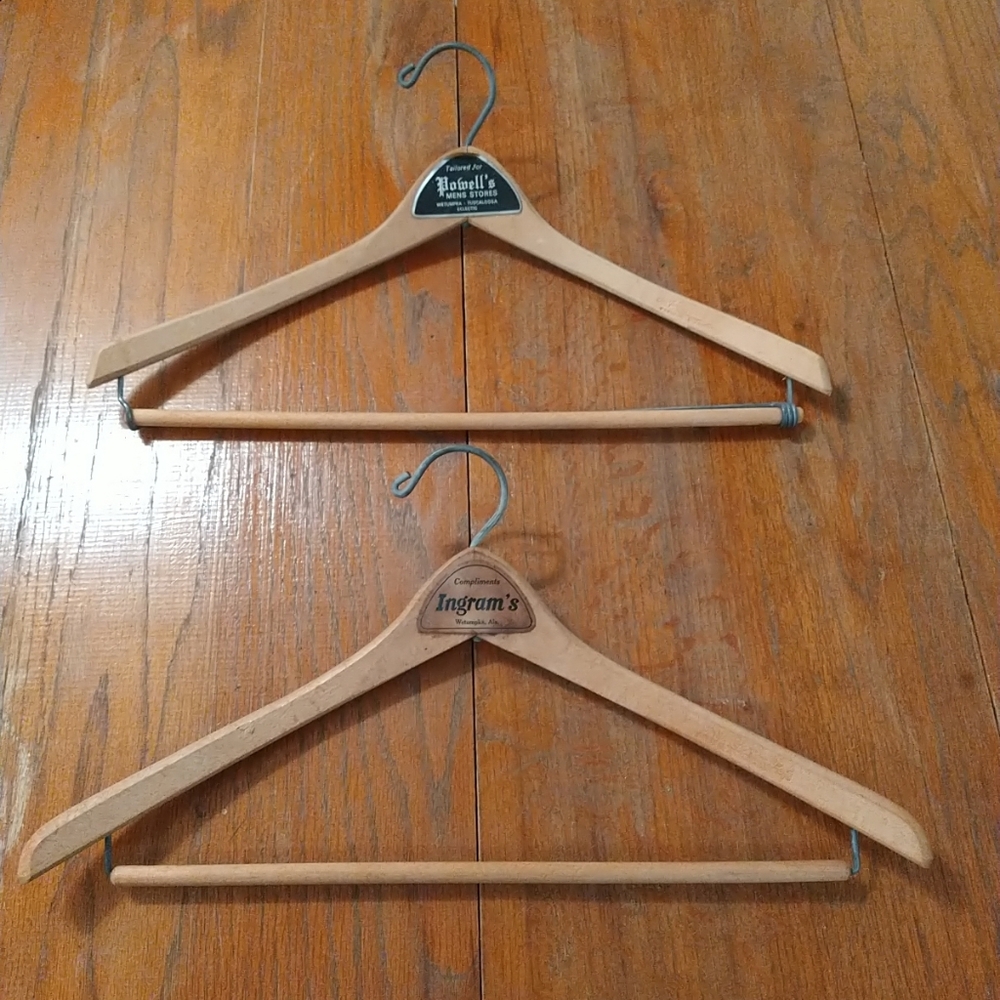 Wooden Hangers Advertising Ingram's Pomell's Batts Wishbone